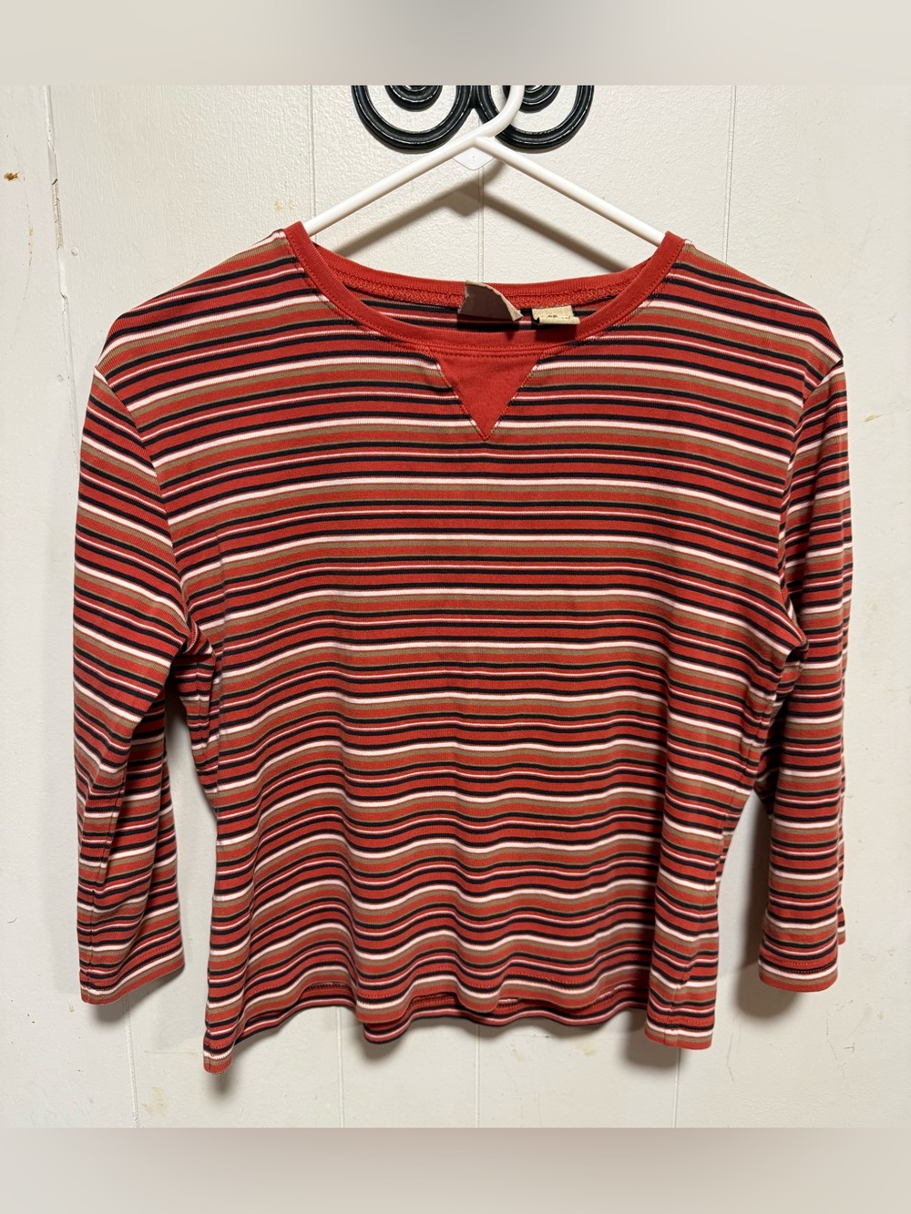Mountain Lake Red Striped Long Sleeve Knit Top